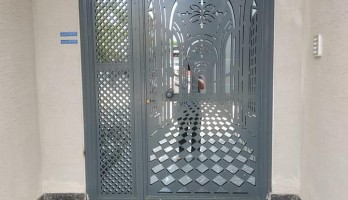 Lazer Kesim Bina Giriş Kapısı 3d Görünüm