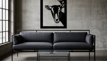 thumb İki Tatlı Keçi Lazer Kesim Metal Tablo