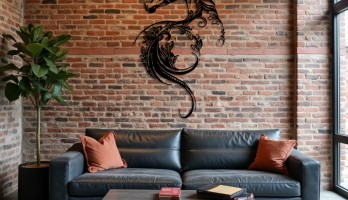 thumb Çiçekli At Lazer Kesim Metal Tablo