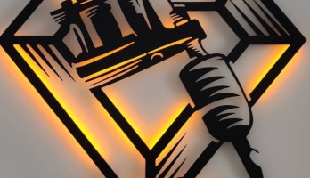 Tattoo Dövme Lazer Kesim Metal Tablo