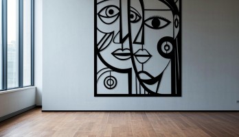 thumb Picasso Tarzı 1 Lazer Kesim Metal Tablo