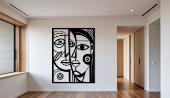 Picasso Tarzı 1 Lazer Kesim Metal Tablo