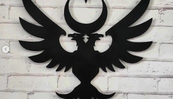 Çift Başlı Kartal Lazer Kesim Metal Tablo