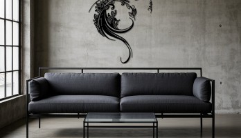 thumb Çiçekli At Lazer Kesim Metal Tablo