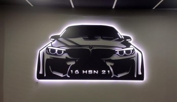 Bmw Ön Görünüş Ledli Lazer Kesim Metal Tablo