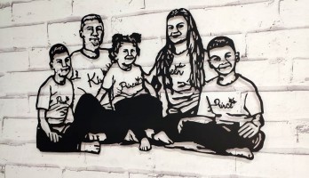 Özel Tasarım Aile Lazer Kesim Metal Tablo