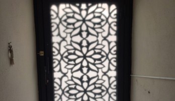 thumb Lazer Kesim Metal Ferforje Camlı Apartman Giriş Kapısı