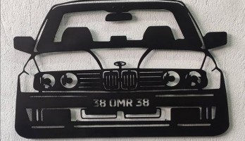 Bmw E30 Araba Lazer Kesim Metal Tablo
