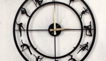 Direk Dansı Pole Metal Duvar Saati