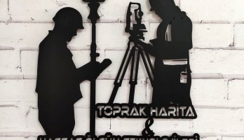 thumb Harita Mühuendis Ölçüm Lazer Kesim Metal Tablo