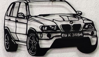 Bmw X5 Lazer Kesim Metal Tablo