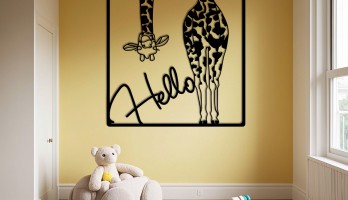 thumb Ters Bakan Zürafa Lazer Kesim Metal Tablo