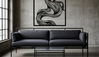 Duman Görünümlü Çizgiler Lazer Kesim Metal Tablo