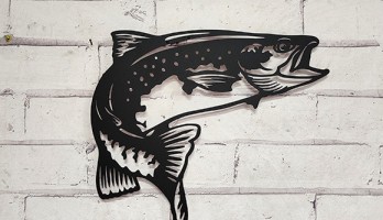 Alabalık Lazer Kesim Metal Tablo