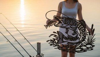 thumb Turna Balık Avı Lazer Kesim Metal Tablo