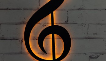 Sol Anahtarı Lazer Kesim Metal Tablo