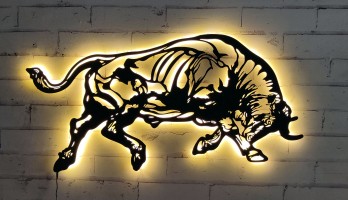 Kasaplara Özel Tasarım Boğa Metal Tablo