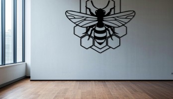 Arı ve Kovanlar Lazer Kesim Metal Tablo