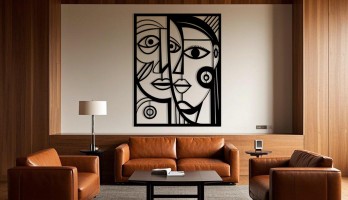 thumb Picasso Tarzı 1 Lazer Kesim Metal Tablo