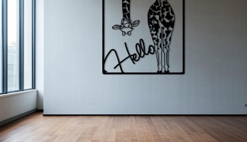 thumb Ters Bakan Zürafa Lazer Kesim Metal Tablo