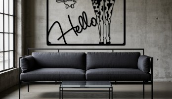 thumb Ters Bakan Zürafa Lazer Kesim Metal Tablo