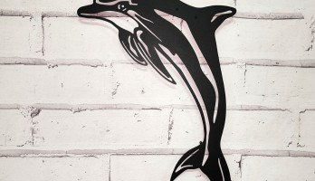 thumb Yunus Balığı Lazer Kesim Metal Tablo