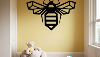 Köşeli Arı Lazer Kesim Metal Tablo