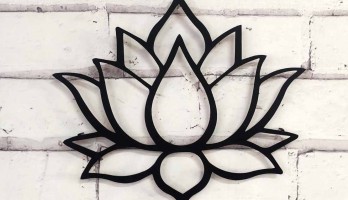 Lotus Çiçeği Lazer Kesim Metal Tablo