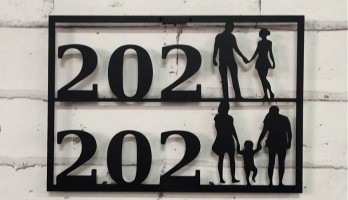 2022 İki Kişi 2023 Üç Kişi Lazer Kesim Metal Tablo