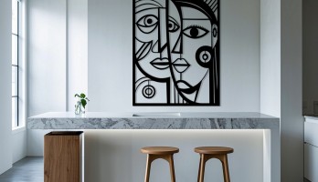 thumb Picasso Tarzı 1 Lazer Kesim Metal Tablo