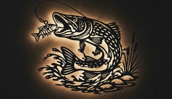 thumb Turna Balık Avı Lazer Kesim Metal Tablo