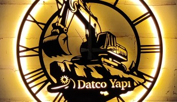 Ekskavatör Yapı İnşaat Lazer Kesim Metal Saat