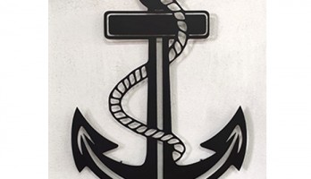 Gemici Çapası Lazer Kesim Metal Tablo