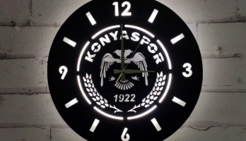 thumb Konyaspor Lazer Kesim Metal Duvar Saati