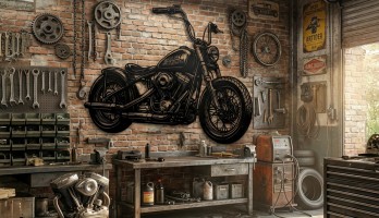 thumb Harley Davidson Chopper Metal Tablo