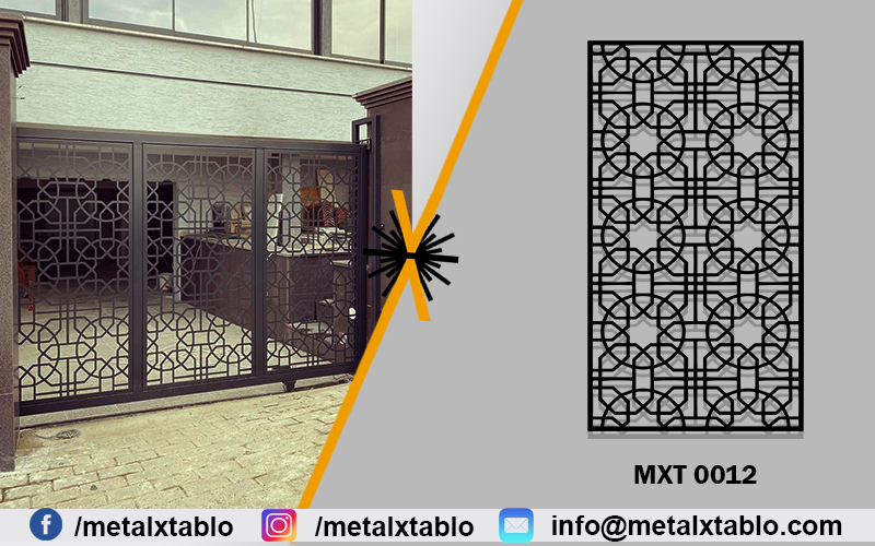 Selçuklu Desen Lazer Kesim Ferforje Bahçe Kapı