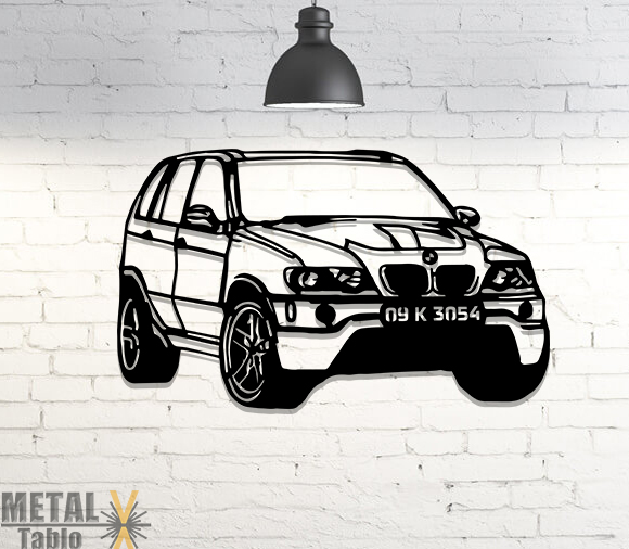 Bmw X5 Lazer Kesim Metal Tablo