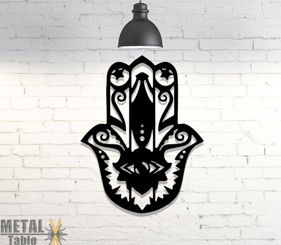 Fatma Ana Eli Lazer Kesim Metal Tablo