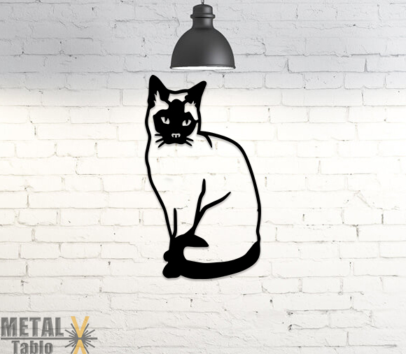 Siyam Kedisi 2 Lazer Kesim Metal Tablo