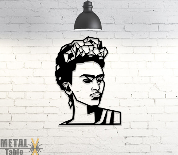 Frida Kahlo Lazer Kesim Metal Tablo