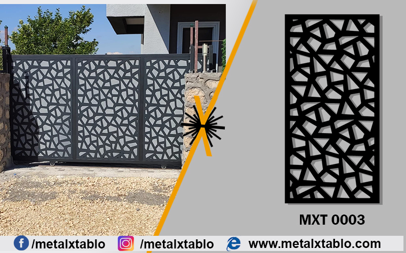 Lazer Kesim Desen Kayar Kapı Otomatik Motorlu