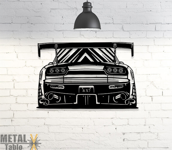Mazda Rx7 Araba Lazer Kesim Metal Tablo
