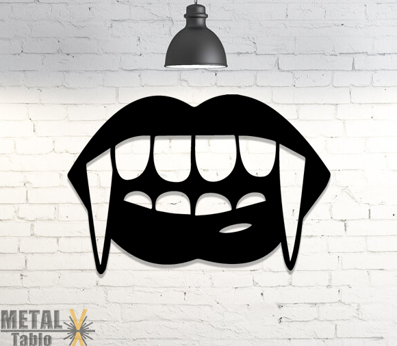 Vampir Dudaklar Lazer Kesim Metal Tablo 2