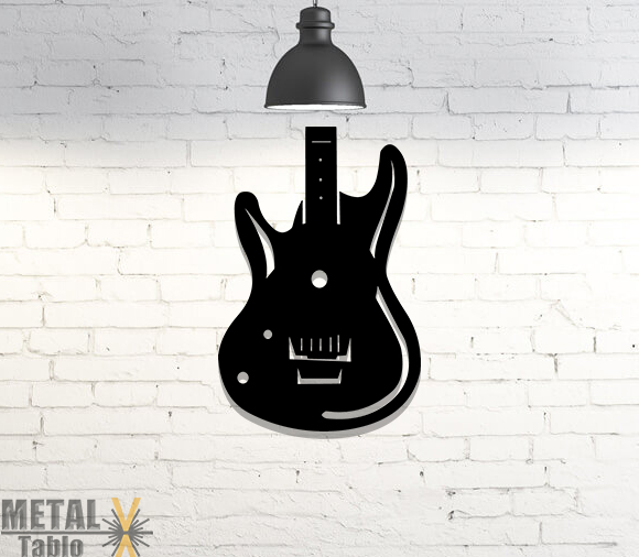 Elektro Gitar Lazer Kesim Metal Tablo