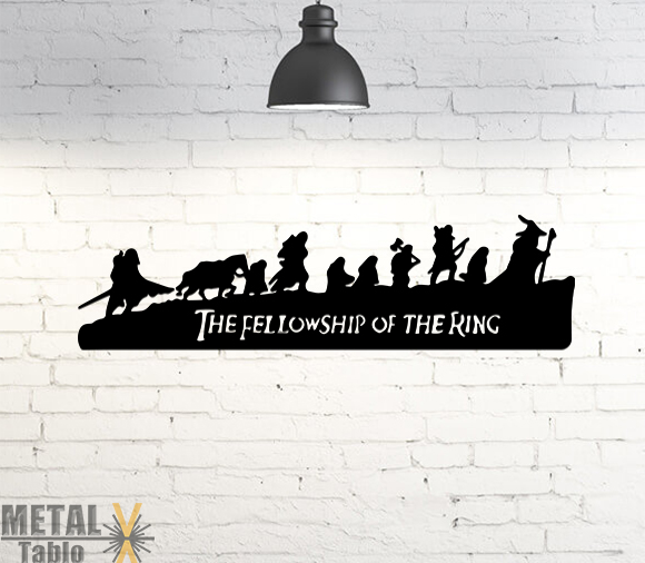 Yüzüklerin Efendisi Silueti Lazer Kesim Metal Tablo