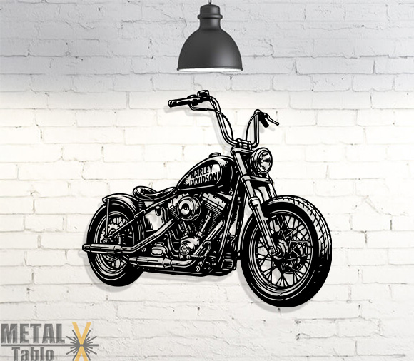 Harley Davidson Chopper Metal Tablo