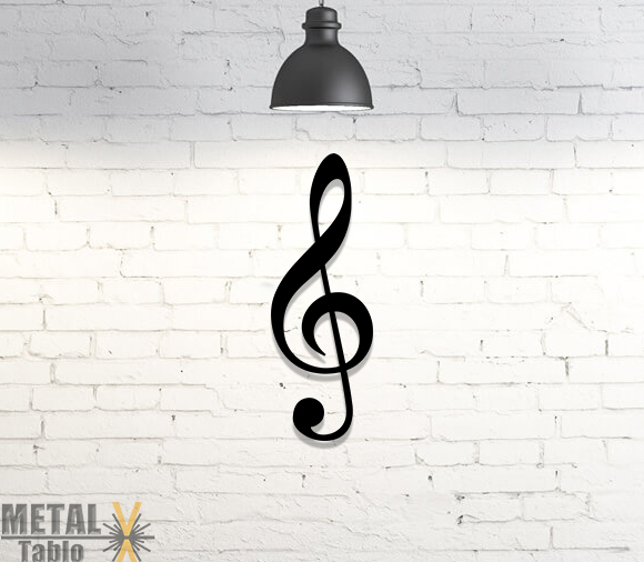 Sol Anahtarı Lazer Kesim Metal Tablo