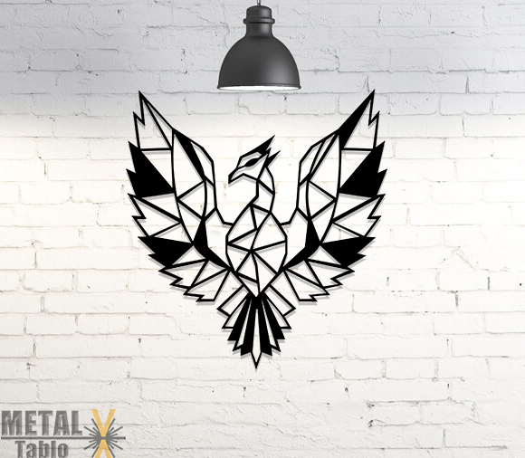 Anka Kuşu Lazer Kesim Metal Tablo