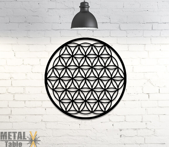 Yaşam Çiçeği Lazer Kesim Metal Tablo