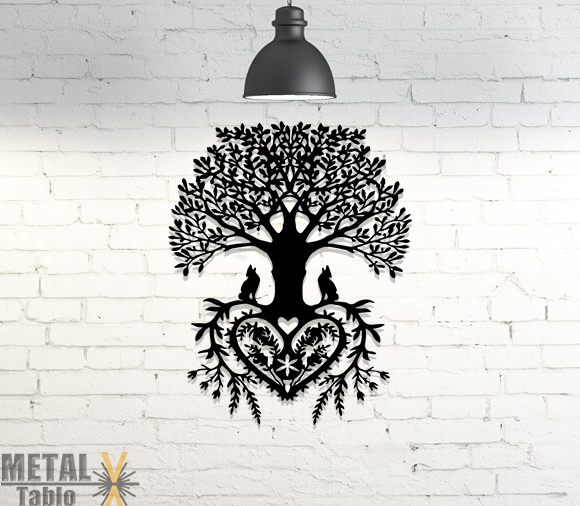 Hayat Ağacı Tribal Yaşam Metal Tablo